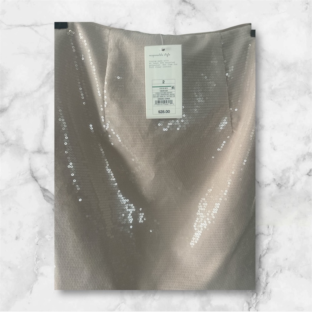 A New Day Women's Sequin Mini Skirt - Cream NWT - Picture 4 of 4
